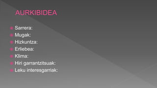  Sarrera:
 Mugak:
 Hizkuntza:
 Erliebea:
 Klima:
 Hiri garrantzitsuak:
 Leku interesgarriak:
 