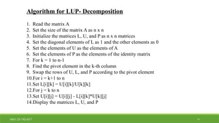 INVERSE OF A TRIANGULAR MATRIX LUP DECOMPOSITION PPT 1.pptx