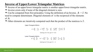 INVERSE OF A TRIANGULAR MATRIX LUP DECOMPOSITION PPT 1.pptx
