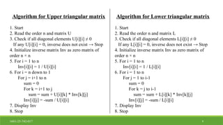 INVERSE OF A TRIANGULAR MATRIX LUP DECOMPOSITION PPT 1.pptx