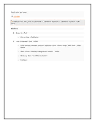 Automation Anywhere Examples | PDF