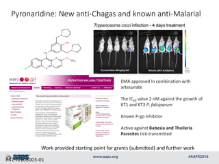 Pyronaridine: New anti-Chagas and known anti-Malarial
EMA approved in combination with
artesunate
The IC50 value 2 nM agai...