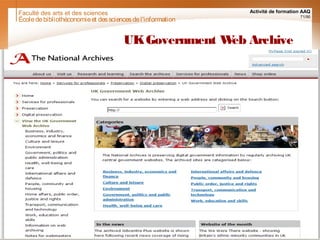 Faculté des arts et des sciences Activité de formation AAQ
71/90
UKGovernment Web Archive
Écoledebibliothéconomieet dessciencesdel'information
 