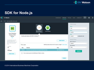 © 2014 International Business Machines Corporation 
New York City 
SDK for Node.js 
 