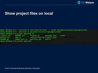 © 2014 International Business Machines Corporation 
New York City 
Show project files on local 
 