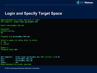 Login and Specify Target Space 
© 2014 International Business Machines Corporation 
New York City 
 