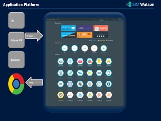 Application Platform 
CLI 
Eclipse 
IDE 
Browser 
cf 
push 
hQp 
 