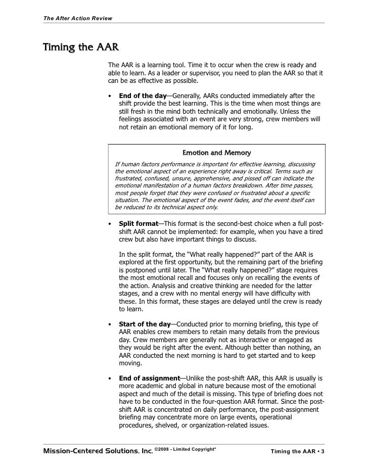 Army aar comments examples image