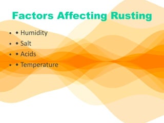 Weather Affecting Rusting Rusting_of_Iron_Class_12 for CBSE class 12th chemistry project | PDF