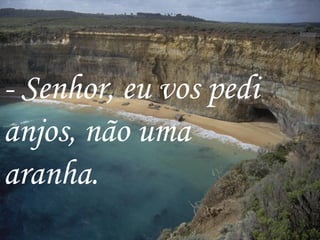 - Senhor, eu vos pedi
anjos, não uma
aranha. 
 