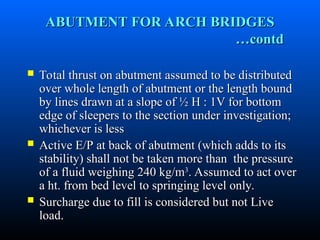 Springing Level Bridge Comprehensive Guide to Arch Bridge Code and Structural Design | PPT