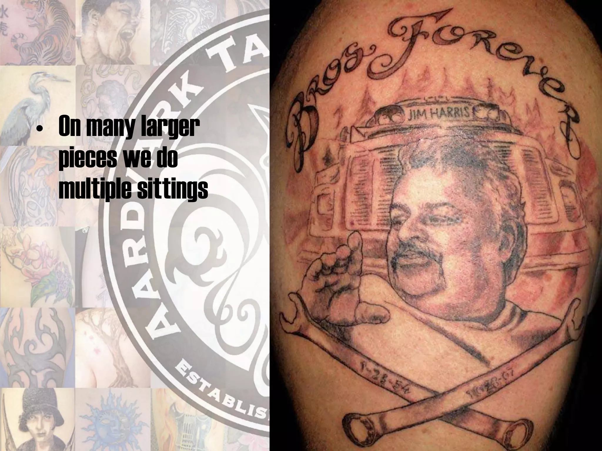 On many larger pieces we do multiple sittings 