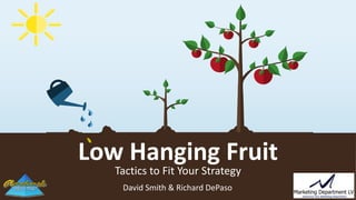 Low Hanging Fruit
Tactics to Fit Your Strategy
David Smith & Richard DePaso
 