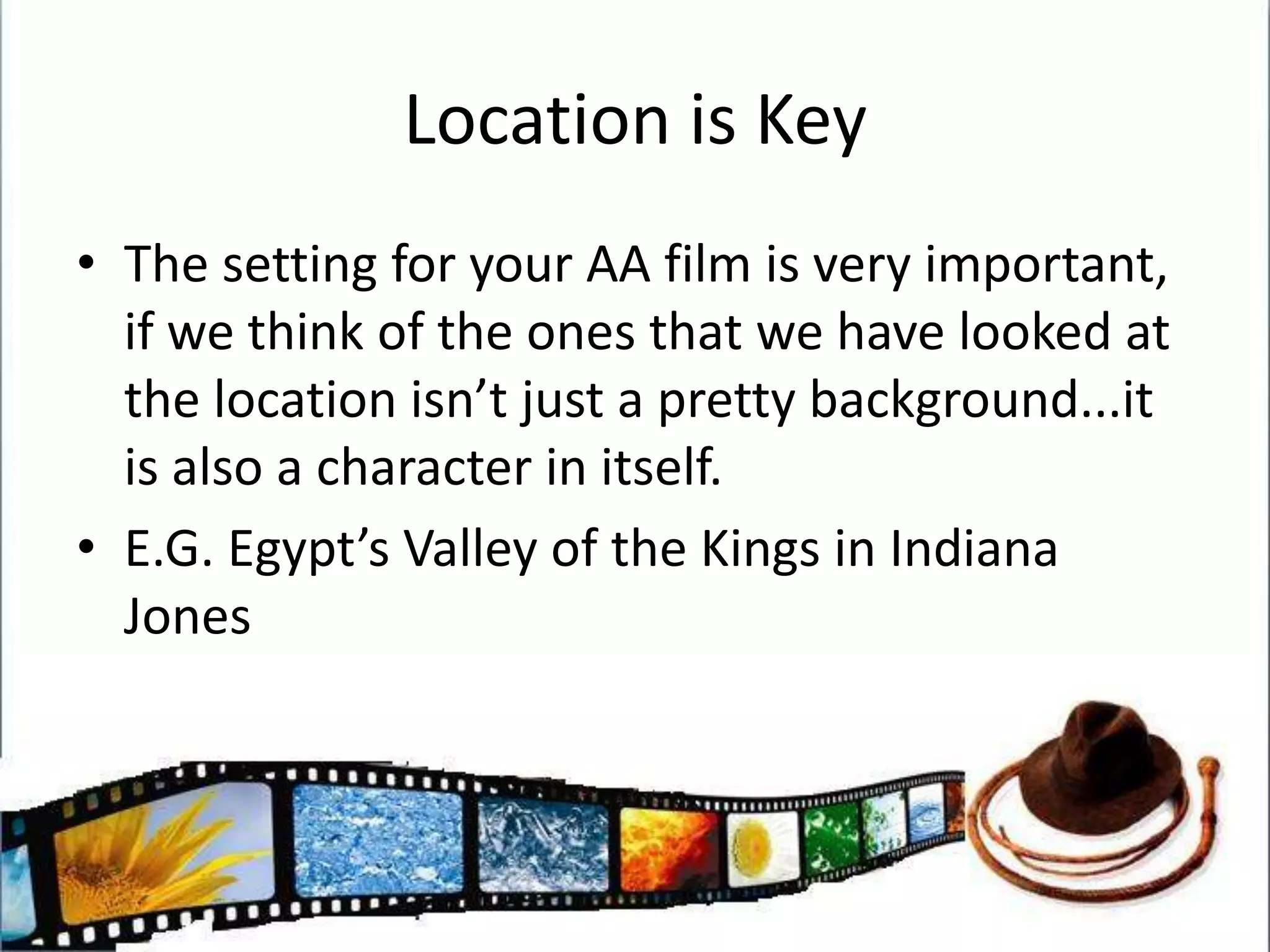 Significance of The Valley of the KingsThe Egyptian desert is full of Mystery and Death. There are tales of cursed tombs and powerful kings who were buried with their wealth. It is also very hot and abandoned. Perfect for putting your hero in danger and of course plenty of natural enemies such as snakes and scorpions. 