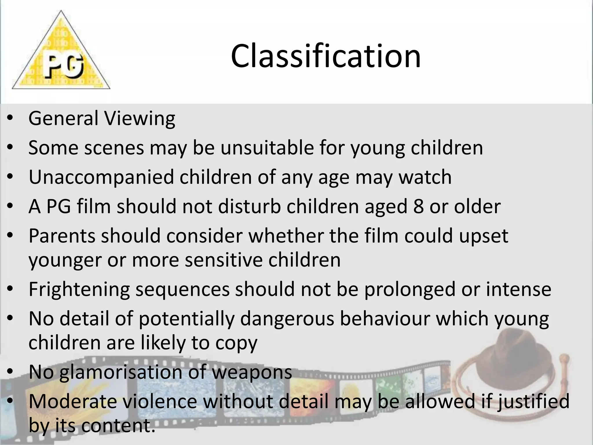  Suitable for 12 years and overMay upset children under 12, or parents might feel they are unsuitable for under 12sChildren under 12 can see 12A films at the cinema if accompanied by an adultResponsibility for allowing the child to view the film likes with the adultModerate physical and psychological threat, not frequent or sustainedDangerous behaviour should not dwell on detail or appear pain or harm free.Moderate violence, should not dwell on detail. No emphasis on injuries or blood.