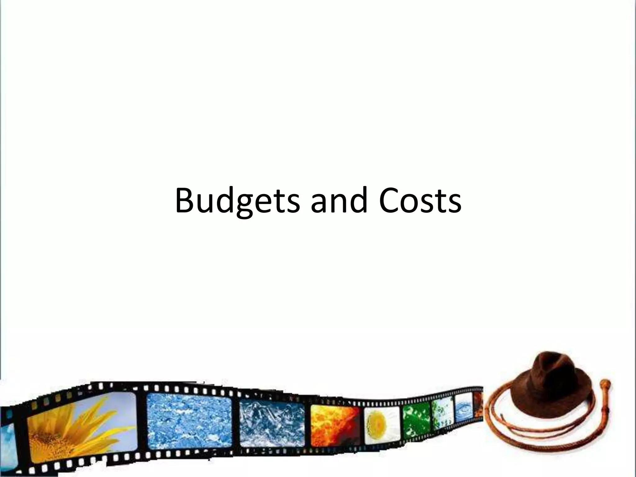 Film BudgetingRefers to the process by which a line producer, unit production manager or filmmaker prepares a budget for a film production. This document, which could be over 150 pages long, is used to secure financing for the film and lead to pre-production and production of the film. Multiple drafts of the budget may be required to whittle down costs.