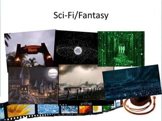 Why Sci-Fi/Fantasy?Possibilities are endless in these locations. As long as your reasons for being there are plausible you can do pretty much anythingWeapons can be anythingDeath can be cheatedViolence is restricted and cannot be copied by young children and so it can be given a lower classification.