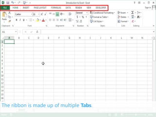 The ribbon is made up of multiple Tabs.
 