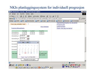 NKIs planleggingssystem for individuell progresjon 