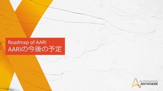 Roadmap of AARI
AARIの今後の予定
 