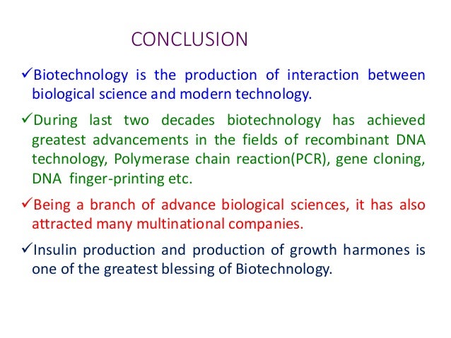 biotechnology research conclusion