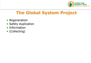 The Global System Project Regeneration Safety duplication Information (Collecting) 