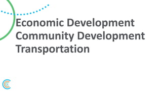 Economic Development
Community Development
Transportation
 