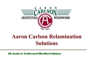 ACC Logo The Leader in Architectural Film Based Solutions Aaron Carlson Relamination Solutions 
