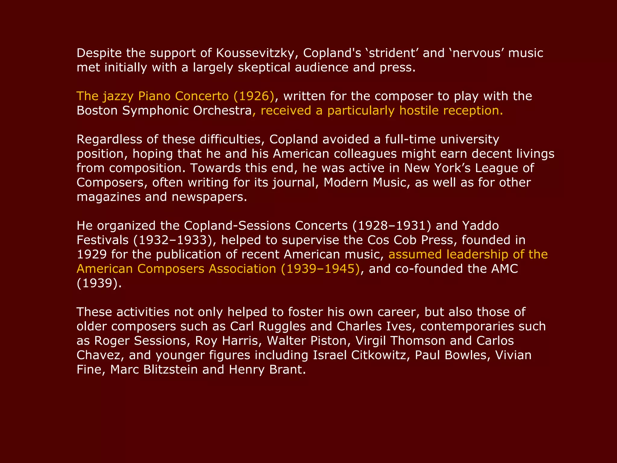 Aaron copland biography pps