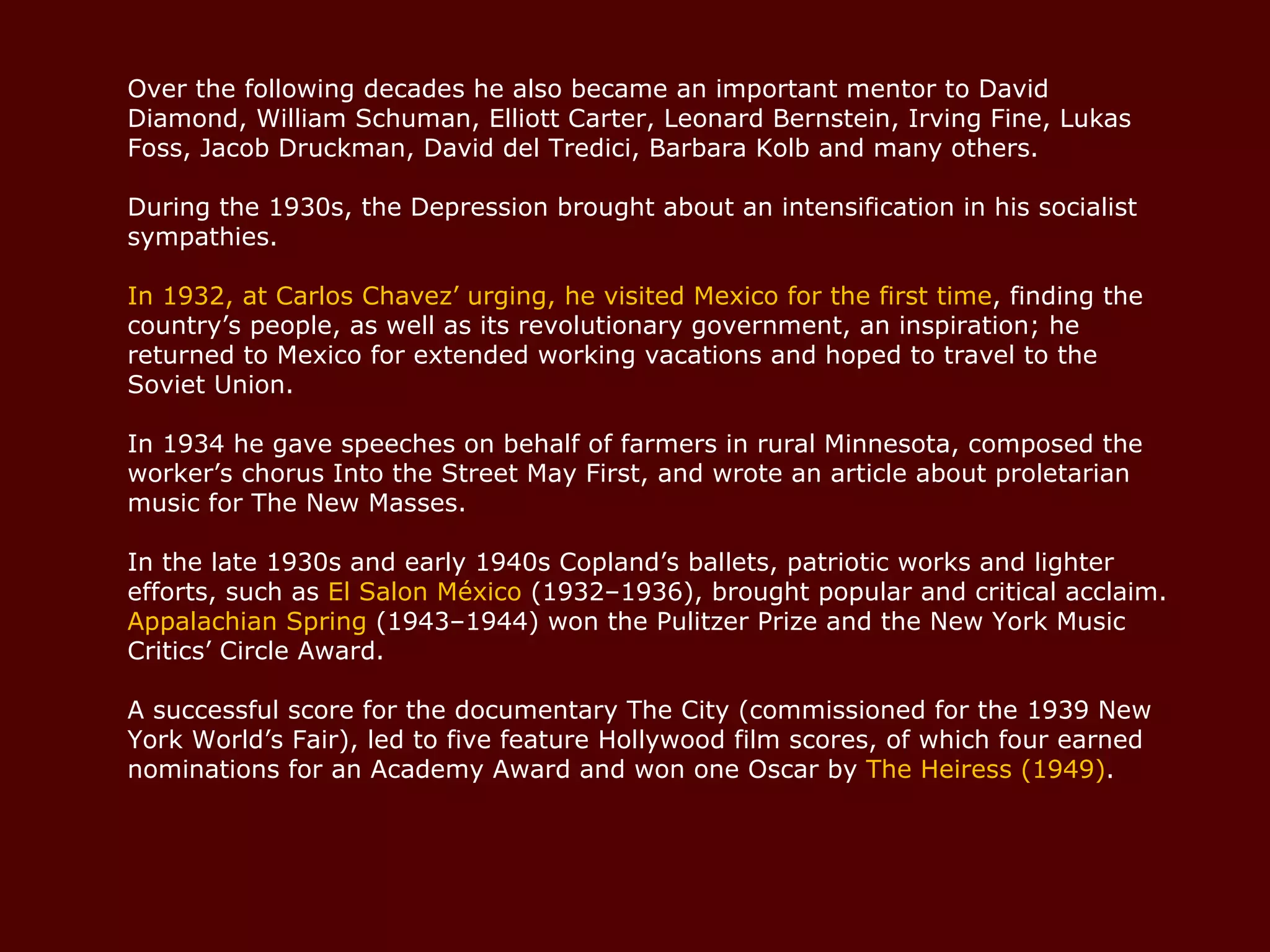 Aaron copland biography pps