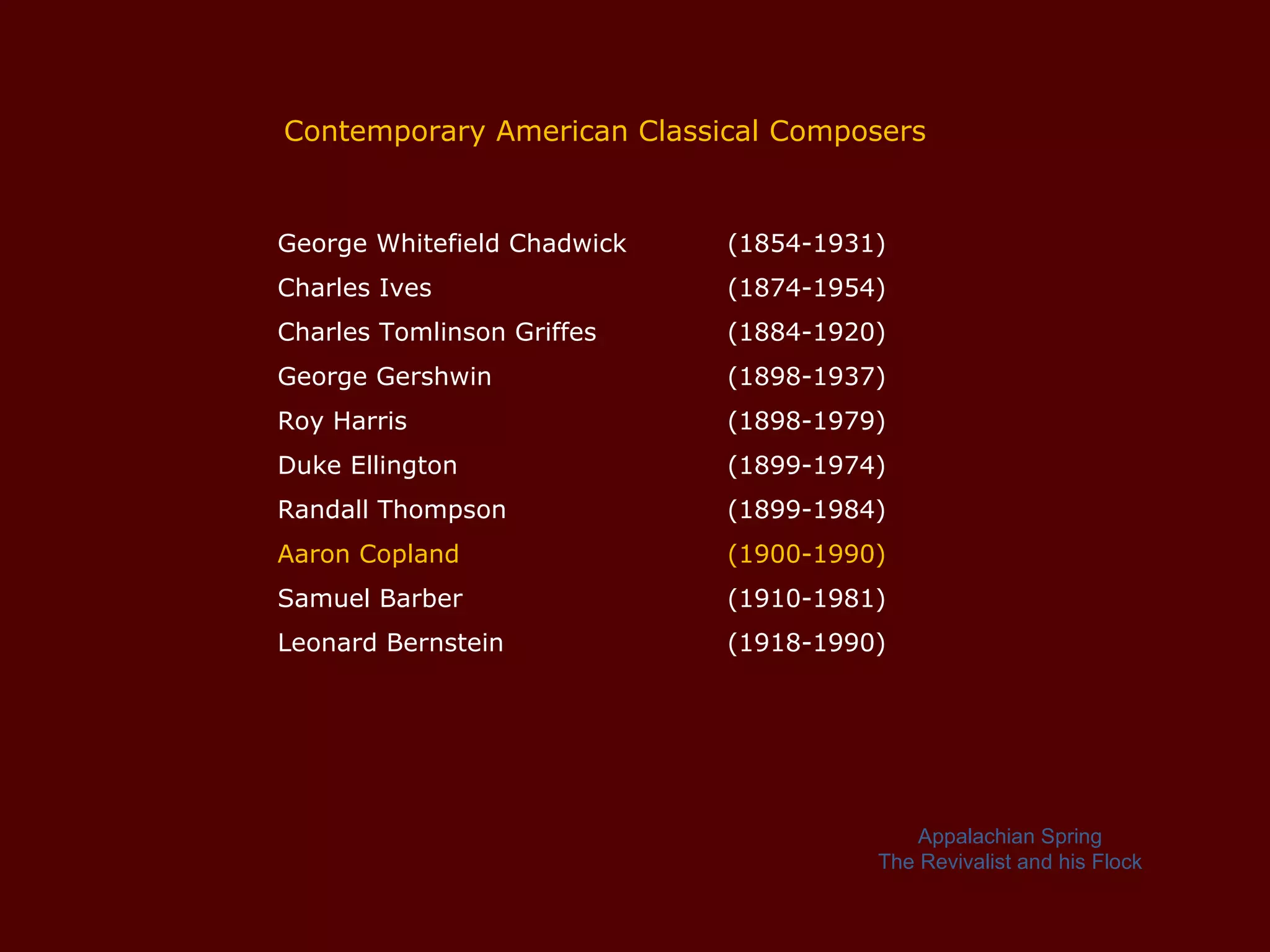 Aaron copland biography pps