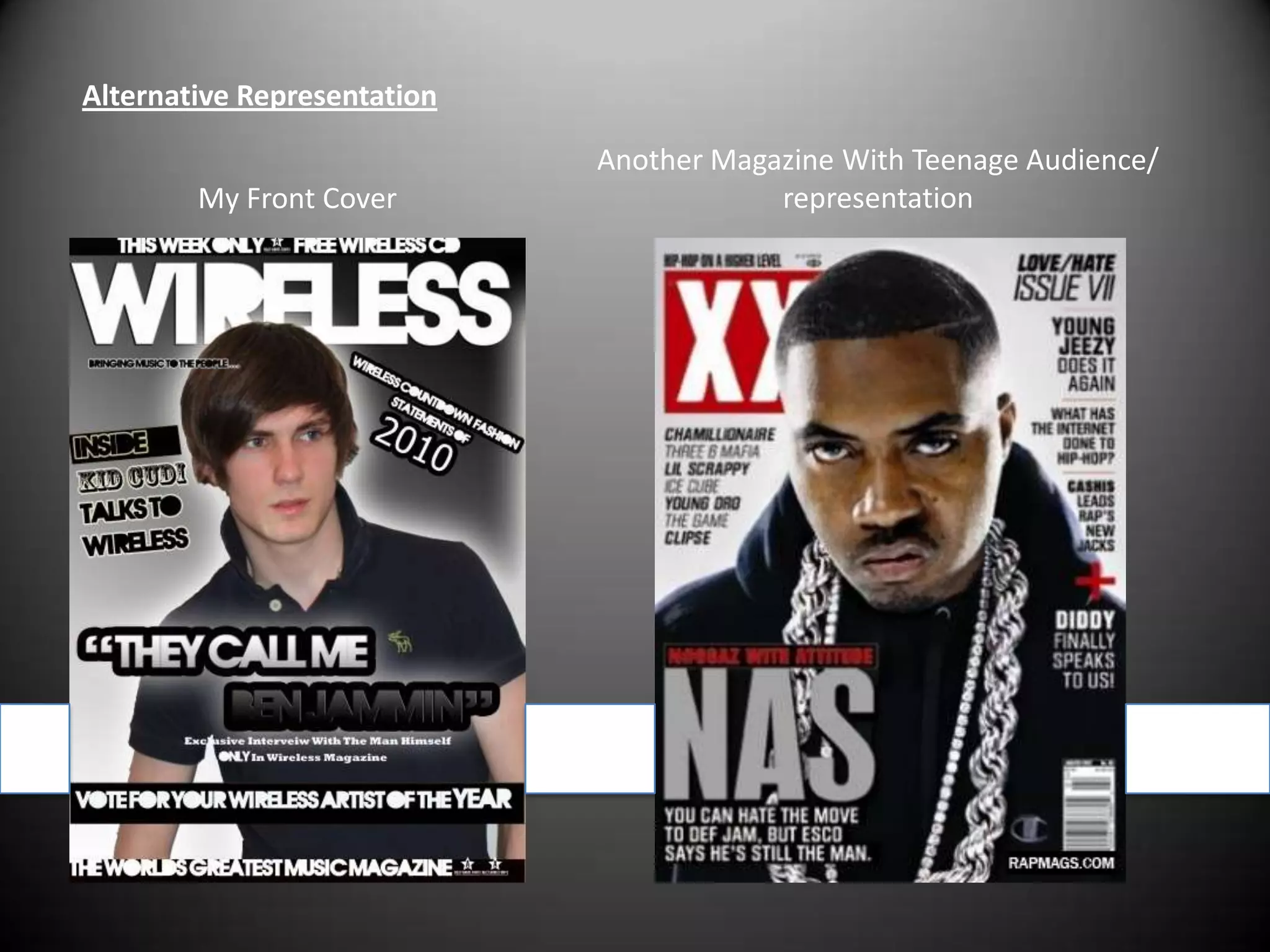 Alternative RepresentationAnother Magazine With Teenage Audience/ representationMy Front Cover