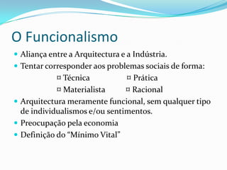 A Arquitectura e o Design - Funcionalismo