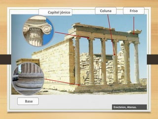 Base
Coluna FrisoCapitel jónico
Erecteion, Atenas.
 