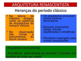 ARQUITETURA RENASCENTISTA
 