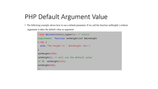 Aarryas and functions and it's types in php | PPTX