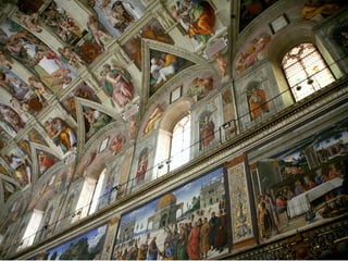 O papa e Michelangelo tinham divergências sérias , pois seria o
papa que fez a encomenda da pintura do teto da Capela Sist...