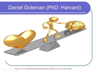 Daniel Goleman (PhD: Harvard)
Disponível em: http://www.vislumbresdaoutramargem.com/2013_02_01_archive.html
Acesso em 26.4.2014
 