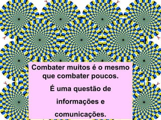 Combater muitos é o mesmo
que combater poucos.
É uma questão de
informações e
comunicações.
 