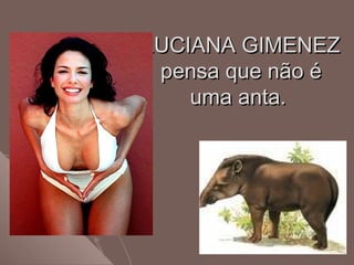 LUCIANA GIMENEZLUCIANA GIMENEZ
pensa que não épensa que não é
uma anta.uma anta.
 