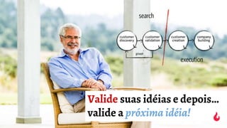 Valide suas idéias e depois…
valide a próxima idéia!
 