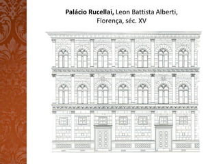 Palácio Rucellai, Leon Battista Alberti,
          Florença, séc. XV
 