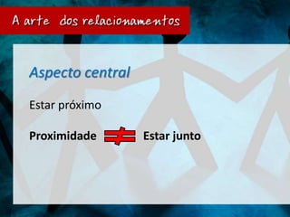 Aspecto central
Estar próximo

Proximidade       Estar junto
 