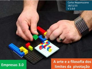 Empresas 3.0
A arte e a filosofia dos
limites da pivotação
Carlos Nepomuceno
18/11/15
V 1.0.0
 