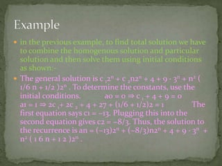 LINEAR RECURRENCE RELATIONS WITH CONSTANT COEFFICIENTS | PPTX