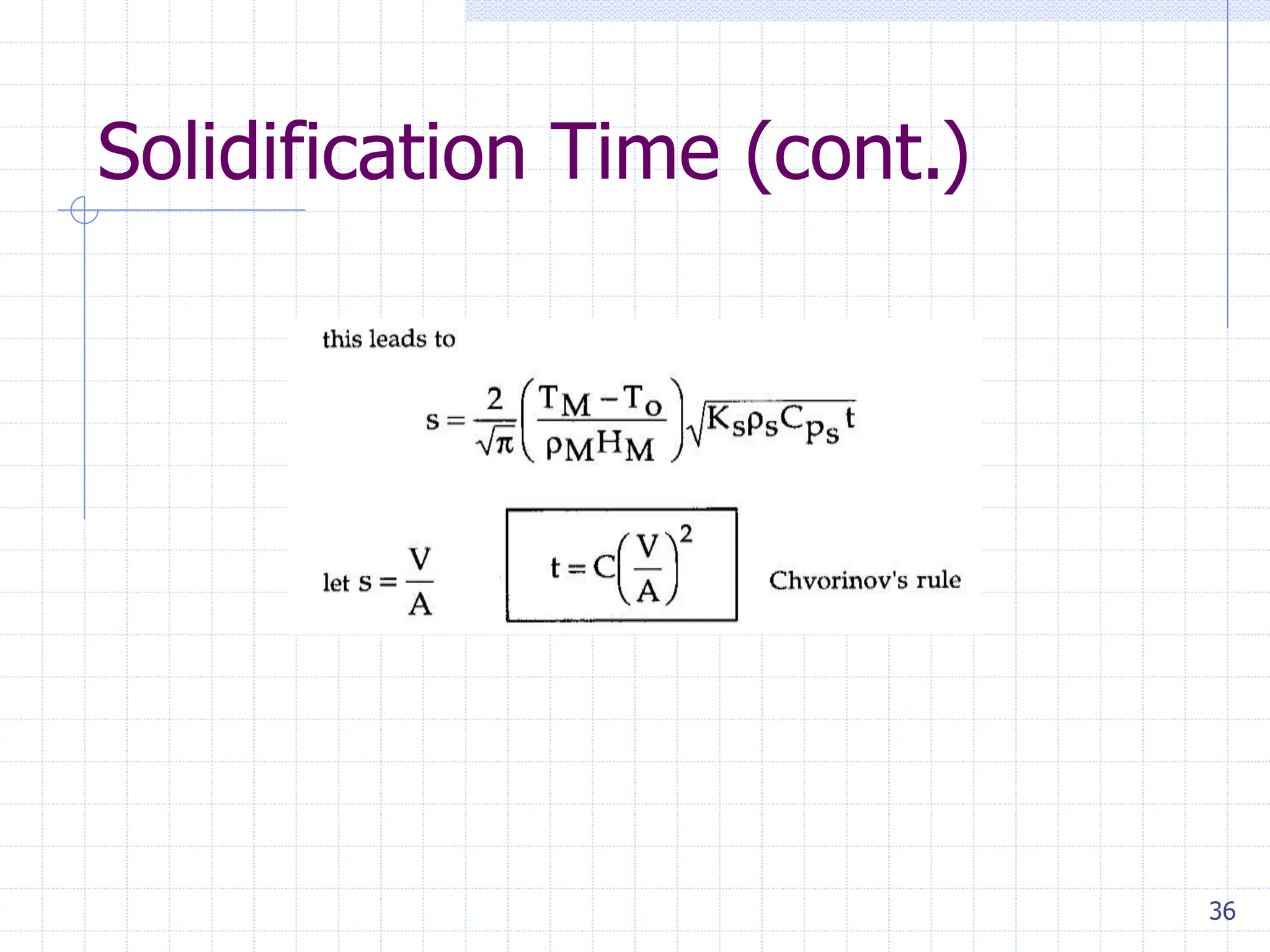 36
Solidification Time (cont.)
 