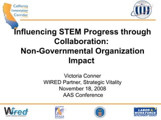 Influencing STEM Progress through Collaboration:  Non-Governmental Organization Impact  Victoria Conner WIRED Partner, Strategic Vitality November 18, 2008  AAS Conference 