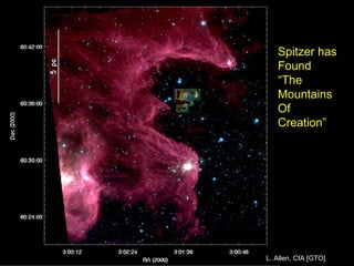 Spitzer has Found  “ The Mountains Of  Creation” L. Allen, CfA [GTO] 