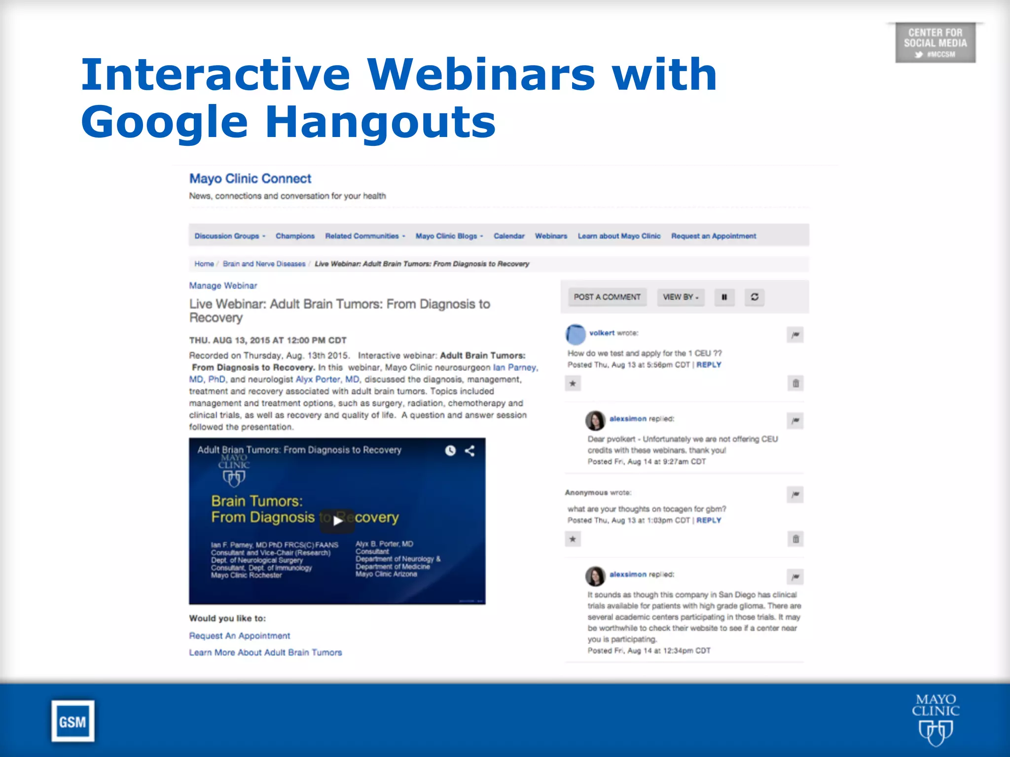 Interactive Webinars with
Google Hangouts
 