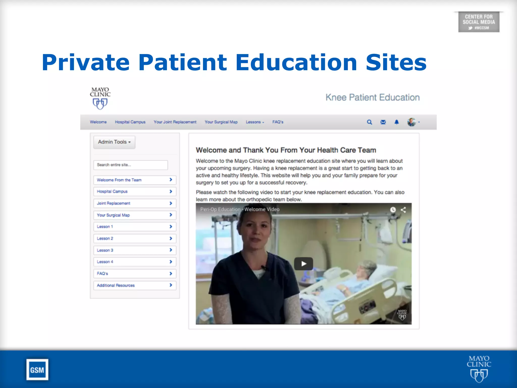 Private Patient Education Sites
 